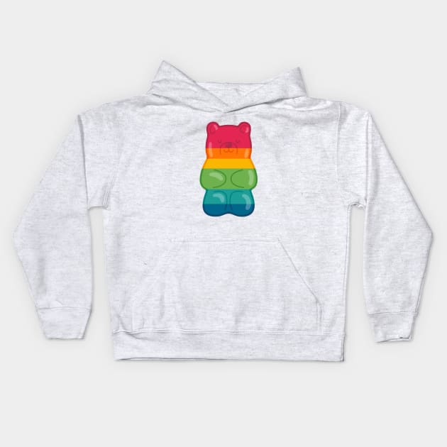 Rainbow Gummy Bear Kids Hoodie by AndyWestface